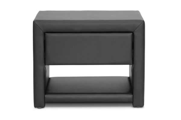 Massey Black Upholstered Modern Nightstand