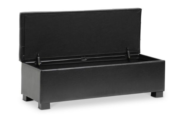 Roanoke Contemporary Black Ottoman