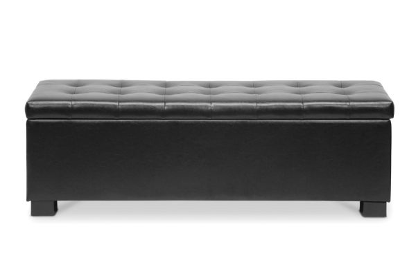 Roanoke Contemporary Black Ottoman