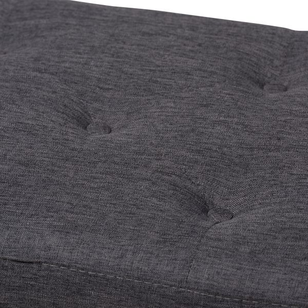 Hannah Modern and Contemporary Dark Grey Fabric Upholstered Button-Tufting Storage Ottoman Bench