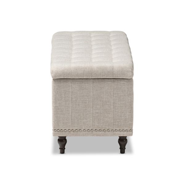 Kaylee Modern Classic Beige Fabric Upholstered Button-Tufting Storage Ottoman Bench