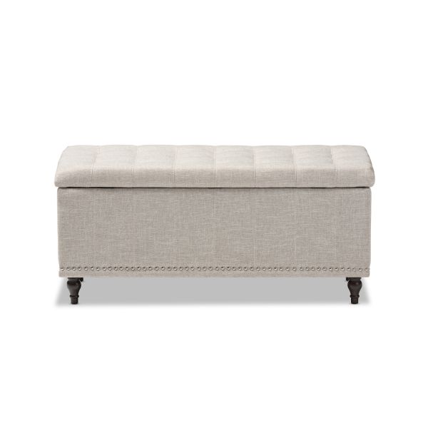 Kaylee Modern Classic Beige Fabric Upholstered Button-Tufting Storage Ottoman Bench