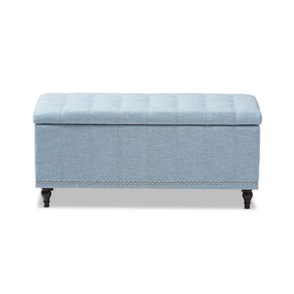 Kaylee Modern Classic Light Blue Fabric Upholstered Button-Tufting Storage Ottoman Bench