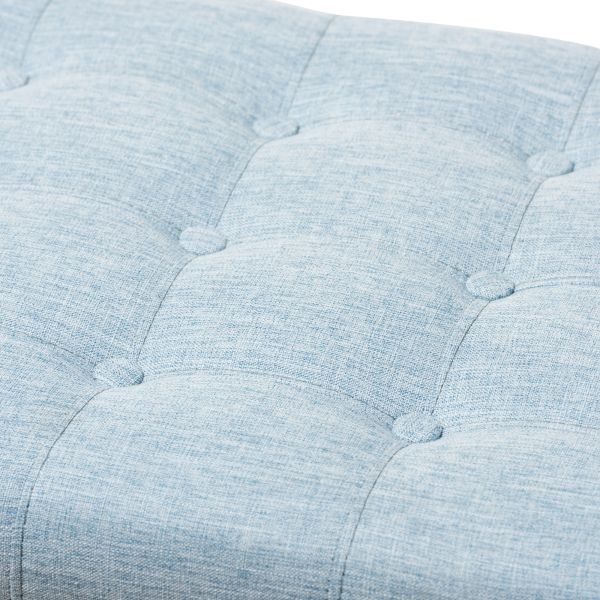 Kaylee Modern Classic Light Blue Fabric Upholstered Button-Tufting Storage Ottoman Bench
