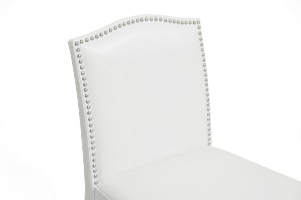 Libra White Modern Bar Stool with Nail Head Trim (Set of 2)