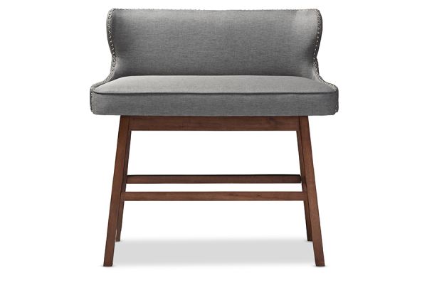 Gradisca Modern and Contemporary Grey Fabric Button-tufted Upholstered Bar Bench Banquette