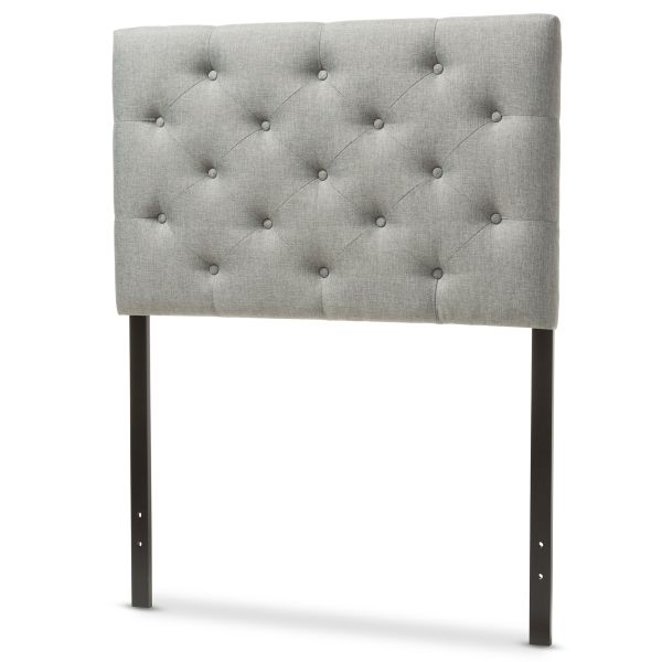 Viviana Modern and Contemporary Grey Fabric Upholstered Button-Tufted Twin Size Headboard 