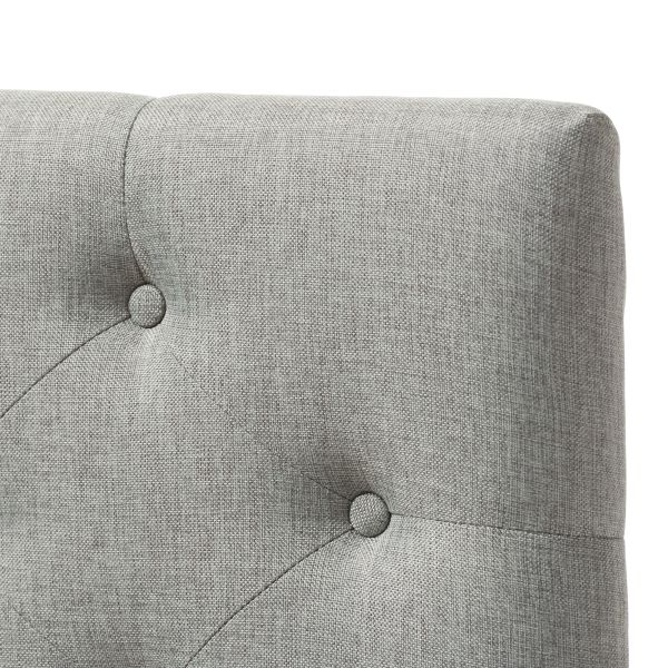 Viviana Modern and Contemporary Grey Fabric Upholstered Button-Tufted Twin Size Headboard 
