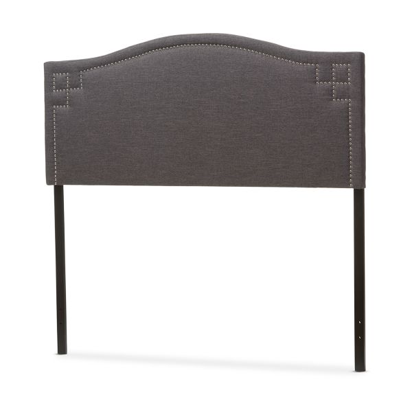 Aubrey Modern and Contemporary Dark Grey Fabric Upholstered Queen Size Headboard