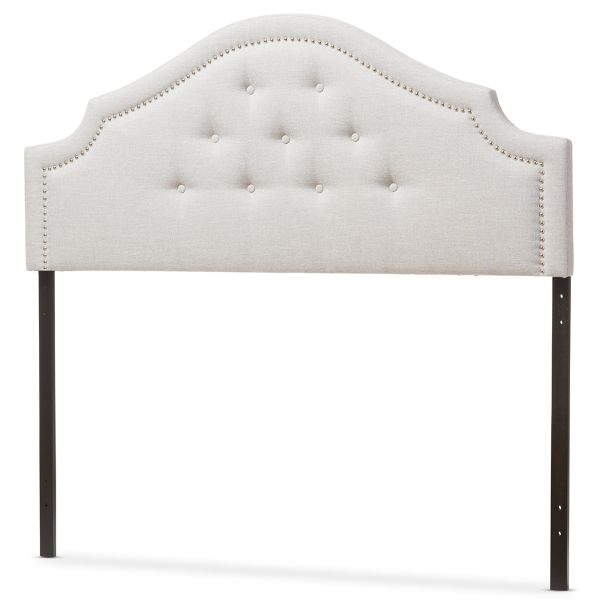 Cora Modern and Contemporary Grayish Beige Fabric Upholstered Full Size Headboard
