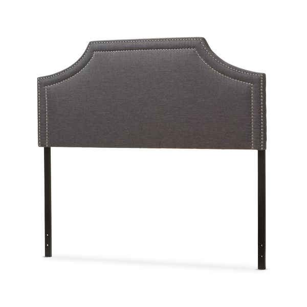 Avignon Modern and Contemporary Dark Grey Fabric Upholstered Full Size Headboard