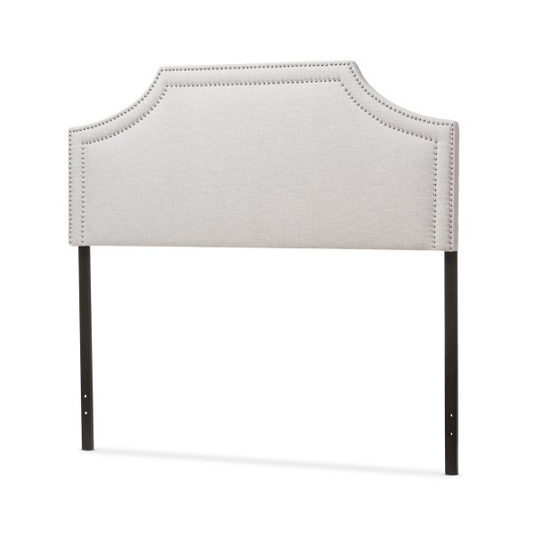 Avignon Modern and Contemporary Grayish Beige Fabric Upholstered Full Size Headboard