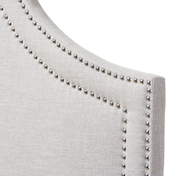 Avignon Modern and Contemporary Grayish Beige Fabric Upholstered Full Size Headboard