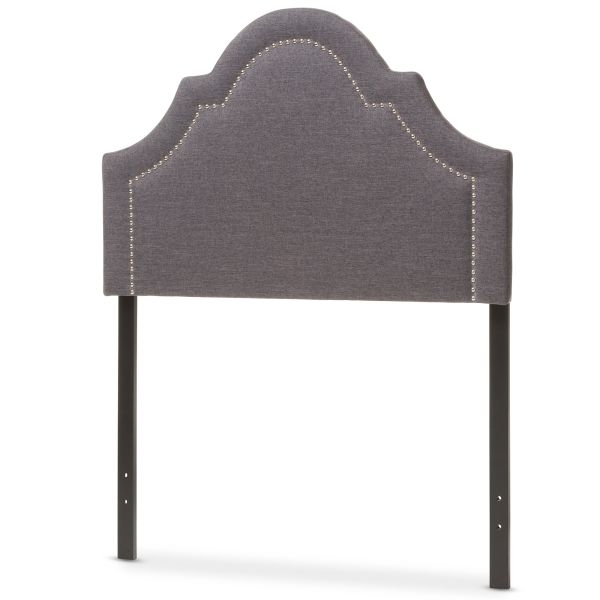 Rita Modern and Contemporary Dark Grey Fabric Upholstered Twin Size Headboard 