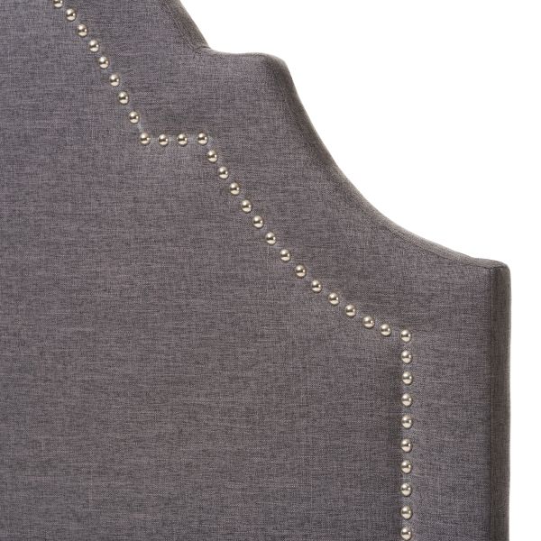 Rita Modern and Contemporary Dark Grey Fabric Upholstered Twin Size Headboard 