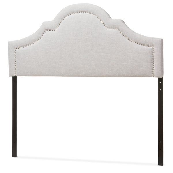 Rita Modern and Contemporary Grayish Beige Fabric Upholstered King Size Headboard