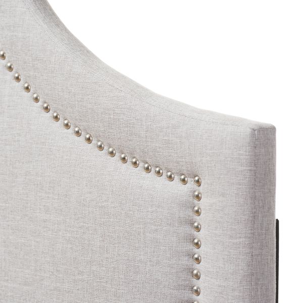 Rita Modern and Contemporary Grayish Beige Fabric Upholstered Full Size Headboard