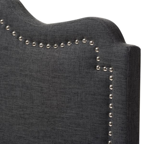 Nadeen Modern and Contemporary Dark Grey Fabric King Size Headboard