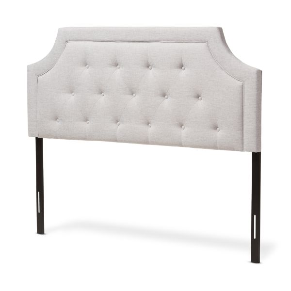 Mars Modern and Contemporary Greyish Beige Fabric Full Size Headboard