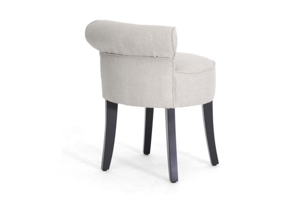 Millani Beige Linen Modern Lounge Stool