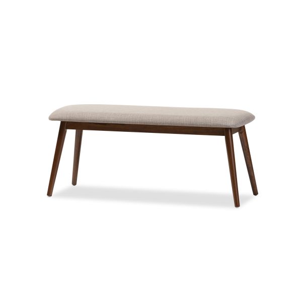 Flora Mid-Century Modern Light Grey Fabric and 