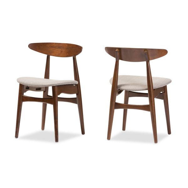Flora Mid-Century Modern Light Grey Fabric and 