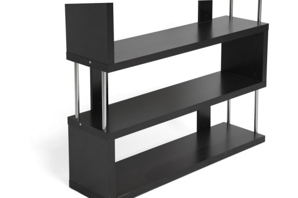 Barnes Dark Brown Three-Shelf Modern Bookcase 