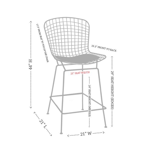 Mid Century Chrome Wire Bar Stool