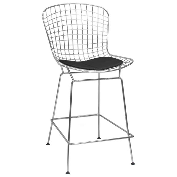 Mid Century Chrome Wire Bar Stool