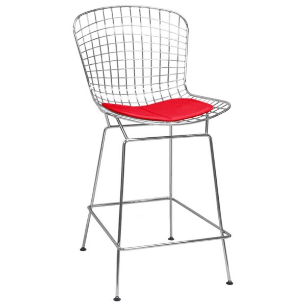 Mid Century Chrome Wire Bar Stool
