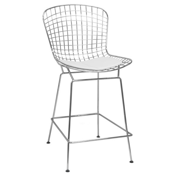 Mid Century Chrome Wire Bar Stool