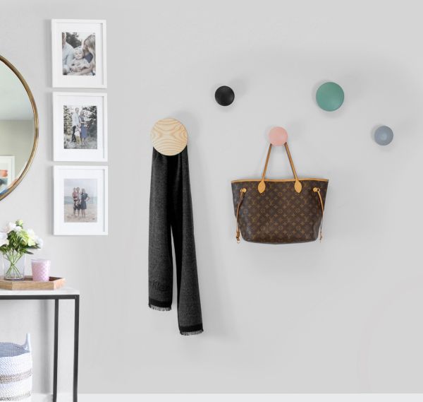 Wall Button Wood Coat Hanger