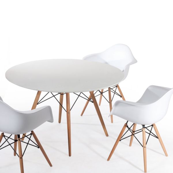 Paris Tower Round Dining Table Wood Leg