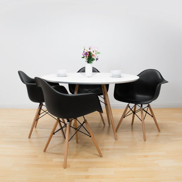Paris Tower Round Dining Table Wood Leg