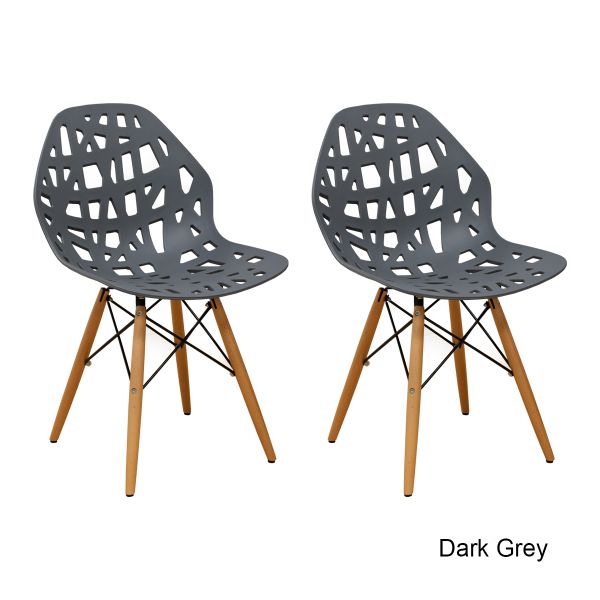  Stencil Cut Out Eiffel Dining Side Chair (Set of 2)