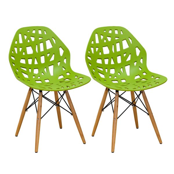  Stencil Cut Out Eiffel Dining Side Chair (Set of 2)