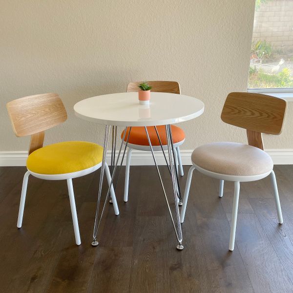 Macaron Dining Chair Metal Legs