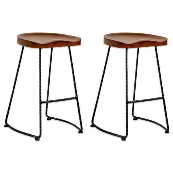 Potter Wood Counter Stool 2-Pack Metal Leg 